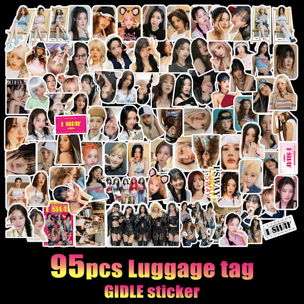 95 GIDLE:n uuden albumin tarvike-tarrat, matkatavaratarrat, Ye Shuhua MINNIE -tarvikevihko, sarjakuvatarrat