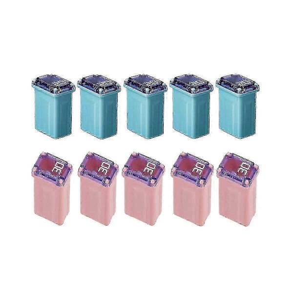 10 stk. 20Amp 30Amp Miniature Sikringskasser FMM MCASE Type FMM Maxi Sikringer (\"Langsom Blæsning\")