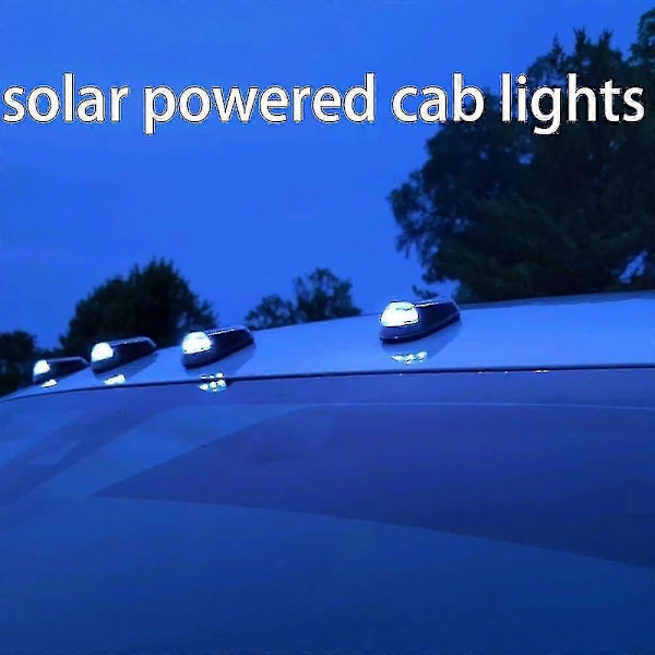 Solcellsdrivna Hyttlampor för Lastbil, 5st LED Hyttlampor, LED Hytttak Löpande Toppmarkörlampor, Trådlösa Hytttak Löpande Lampor