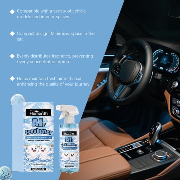 Bilduftspray, 120 ml - Frisk Linned Duft Lugtfjerner