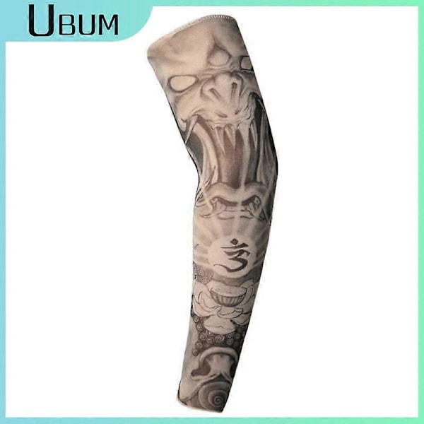 1 st Andningsbar Armärm 3D Tatuering UV-skydd Armskydd Cykling Solskydd Snabbtorkande Sommar