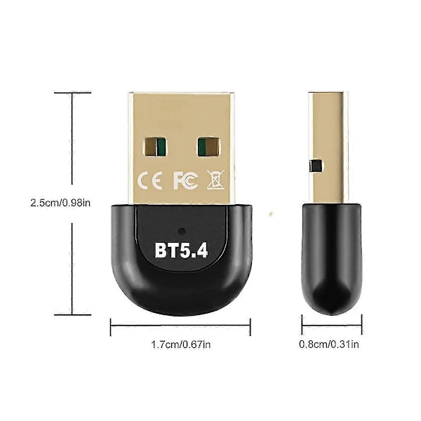 USB Bluetooth 5.4 Adapter til PC Trådløs Mus Tastatur Højttaler Musik Lydmodtager Sender Bluetooth Adapter