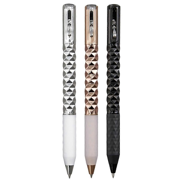 Geometrisk Metall Skrynkel Penna Fidget, Stressreducerande Metall Formskiftande Switchpenna, 0.5mm Infällbar