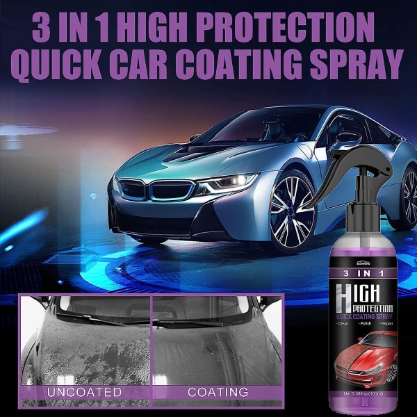 Vrsgs Car Wax, Vrsgs Car Spray, Vrsgs Car Polish, Car Wax Polish Spray Waterless Wash, 3 In 1 High Protection Quick Car Coating Spray (3 st)