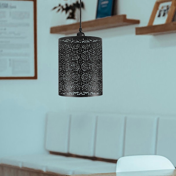 Urholkad Lampskärm Blomma Snideri Lampskärm Taklampa Skydd Metall Ljusskärm Hänge