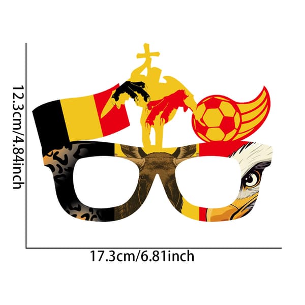 Belgian jalkapalloteemaiset uutuuslasit