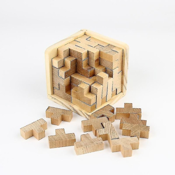 Puinen Iq Puzzle, 3d - Kuutio