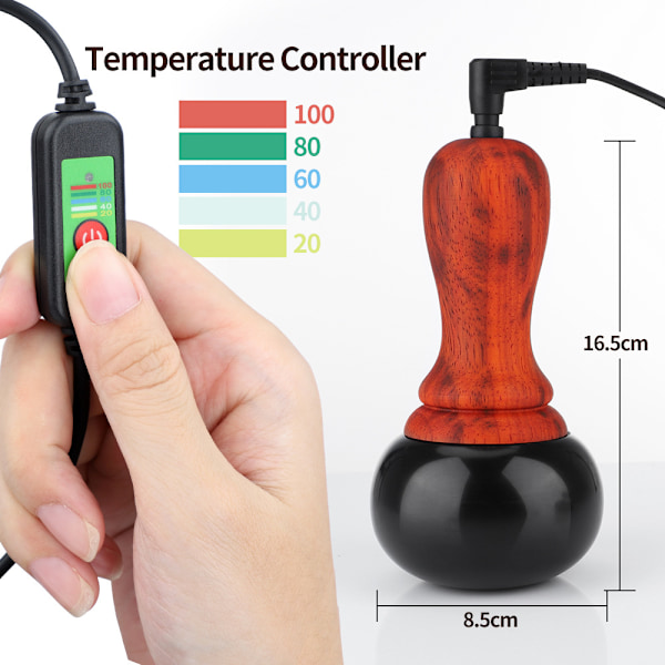 Ny femväxlad Bianstone moxibustionsinstrument för fysisk terapi, varm kompress, meridianmassage, skrapning, moxibustion