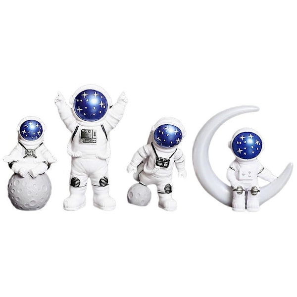 1 Setti Mini Astronauttimalleja Astronauttipatsaita Harmaa Koristeellinen Avaruuskoristelu Astronautti Kodin Työpöydän Koristelu