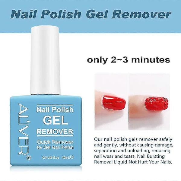 3 stk Ny Aliver Soak-off Gel Akryl Neglelakk Magic Quick Burst Manikyr Remover 15ml