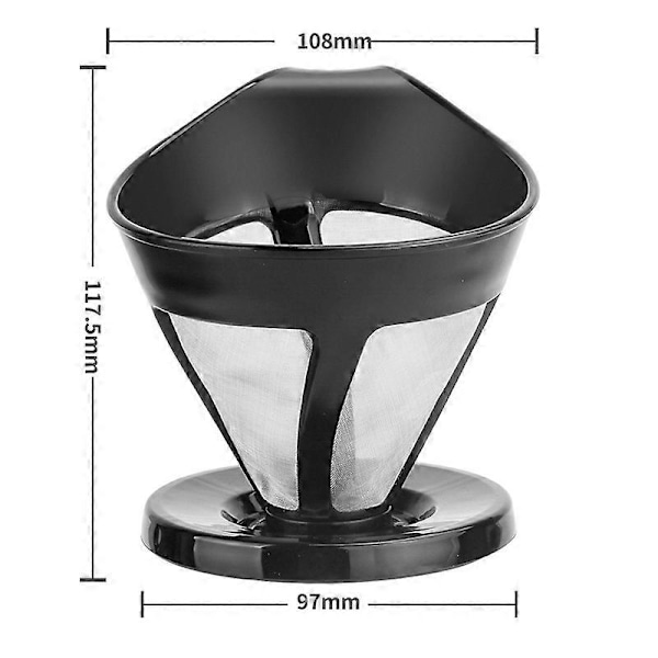 Återanvändbar Single-Cup Pour Over Kaffebryggare Kaffedroppare med Engångs Pappersfilter Kvarn Också