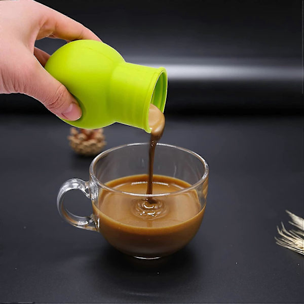 Chokolade Smeltepot Silikon Smør Smelter Mikrobølgeovn Non-Stick Smelte Opvarmning Pot Til Smør, Karamel, Mælk, Sukker (2 stk - Brun Og Grøn)