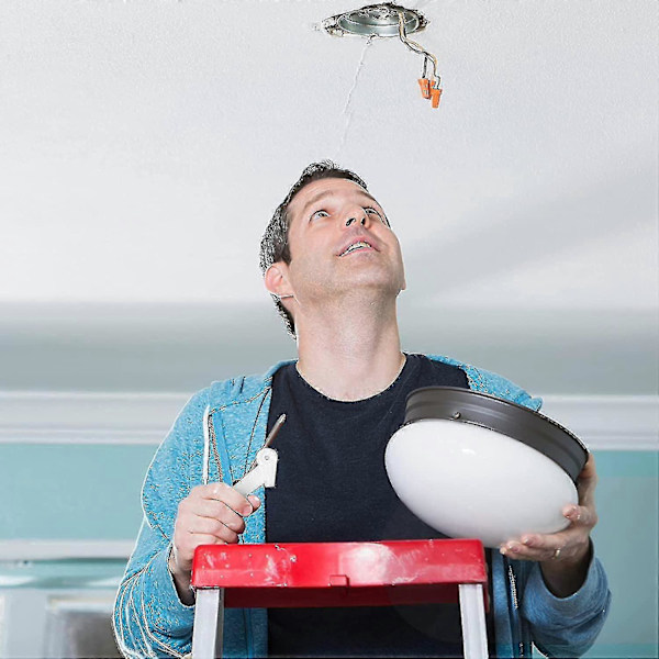 Taklampsfästen, robusta taklampsklammer, LED-lampsklammer för fast installation av takkronor och lampskärmar (20 st, vit)