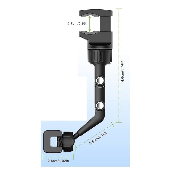 Multifunksjonell mobiltelefonholder til bil, universell mobiltelefonholder til bil for bilens bakspeil, 360 fritt roterbar mobiltelefonholder til bil, pho