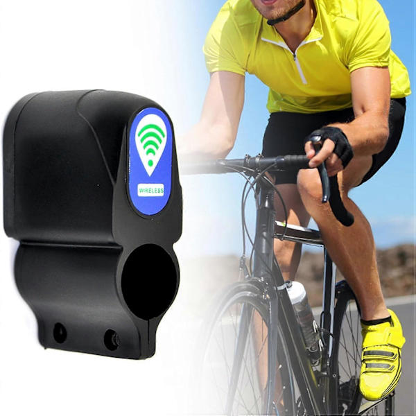 Cykelalarm med Fjernbetjening, Trådløs Vibrationsalarm med Fjernbetjening Tyverialarm MTB Landevejscykel Motorcykel Køretøjs Sikkerhedsalarm Sort
