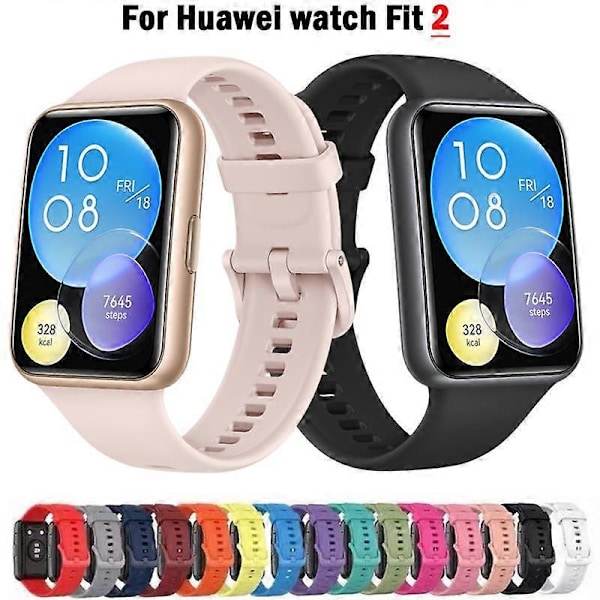 Silikone Rem Til Huawei Watch Fit 2 Sportsrem Metalspænde Armbånd Udskiftning Smartwatch Correa Til Huawei Watch Fit2