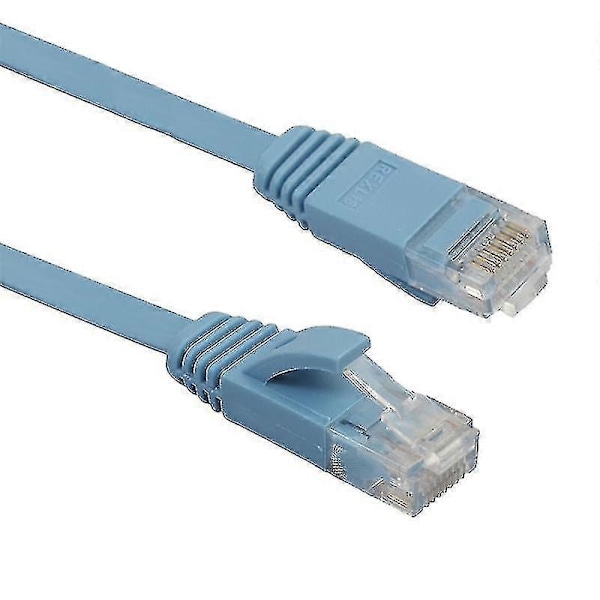 Hmwy-10m Cat6 Ultra-tynn Flat Ethernet Nettverkslan-kabel, Patch Lead Rj45 (blå)