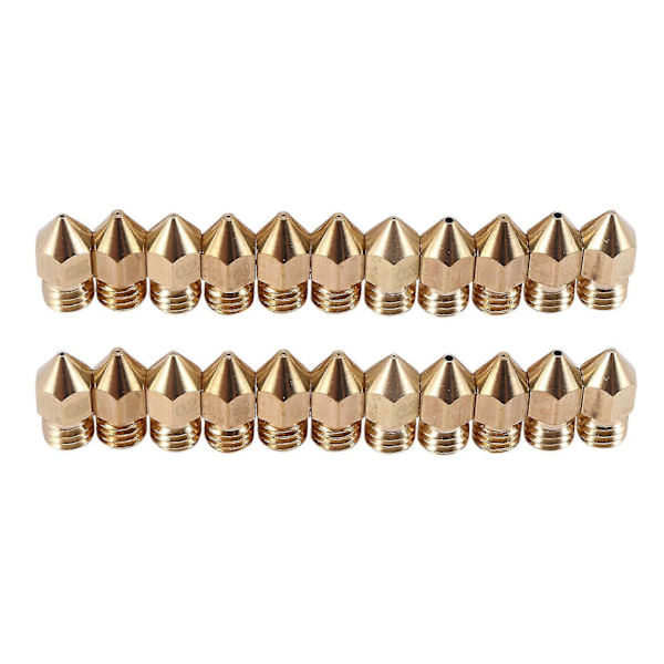 22 stycken 3D-skrivarmunstycken Mk8 Munstycke 0,2 mm, 0,3 mm, 0,4 mm, 0,5 mm, 0,6 mm, 0,8 mm, 1,0 mm Extruder Pr