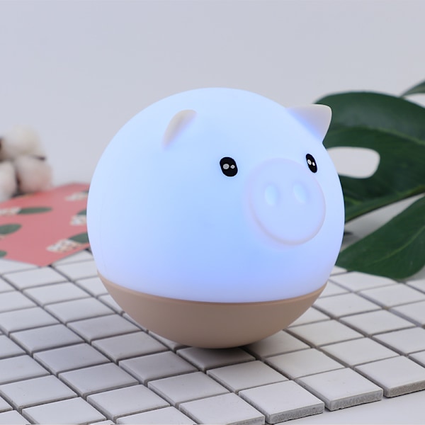 Sød gris induktion energibesparende LED natlampe, babyfodring soveværelse sove stik kontakt kreativ øjenbeskyttelse natlampe