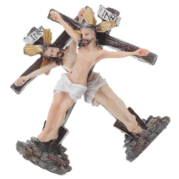 2 kpl Jeesus Kristus Risti Patsas Jeesus Kantaa Ristiä Hartsi Figuriini Jeesus Sisustus Makuuhuoneeseen
