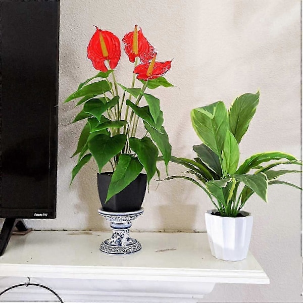 Konstgjorda Växter Blommor, Real Touch Falsk Calla Lily Växt Grönska Buskar Sidenblomma för Bröllop Brudbukett Inomhus Utomhus Hem Kökskontor