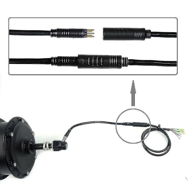 1 stk 60 cm E-sykkel 9-pins Motor Konverteringsforlengelseskabel Kontakt