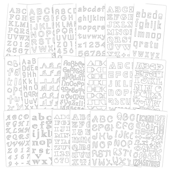 20-pack bokstavs- och sifferschabloner Återanvändbara alfabetschabloner Journaltillbehör Mallar för barn Dr