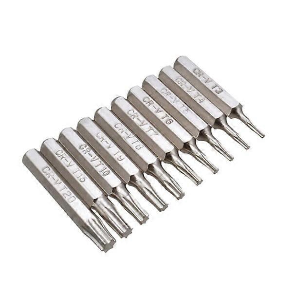 10 kpl CR-V Torx-ruuvibittisettiä T3 T4 T5 T6 T7 T8 T9 T10 T15 T20 Mobiili