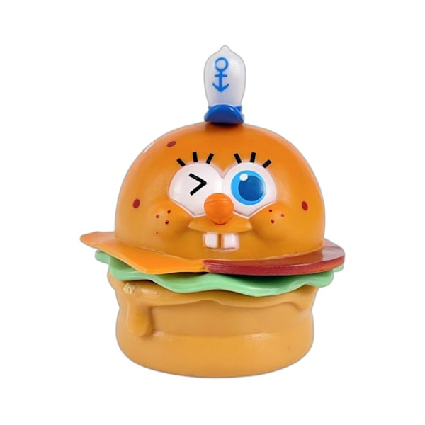 6-pack Hamburger Party SpongeBob SquarePants Handgjorda Kontorsmodeller Dekorativa Prydnadsföremål för Skrivbord