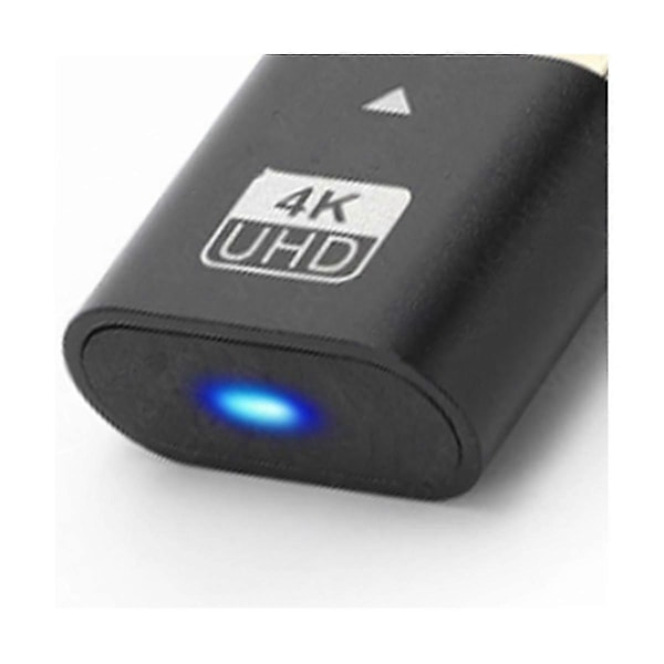 -Kompatibel 4K Dummy Plug med LED-lys til grafikkort, PC-tilbehør, Desktop/Laptop Vistual Display Adapter C
