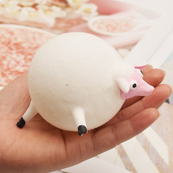Nya Stressreducerande Leksaker Squeeze Paddle Ball TPR Uppblåsbar Djur Mjuk Gummi Uppblåsbar Djur Paddle Ball Flodhäst