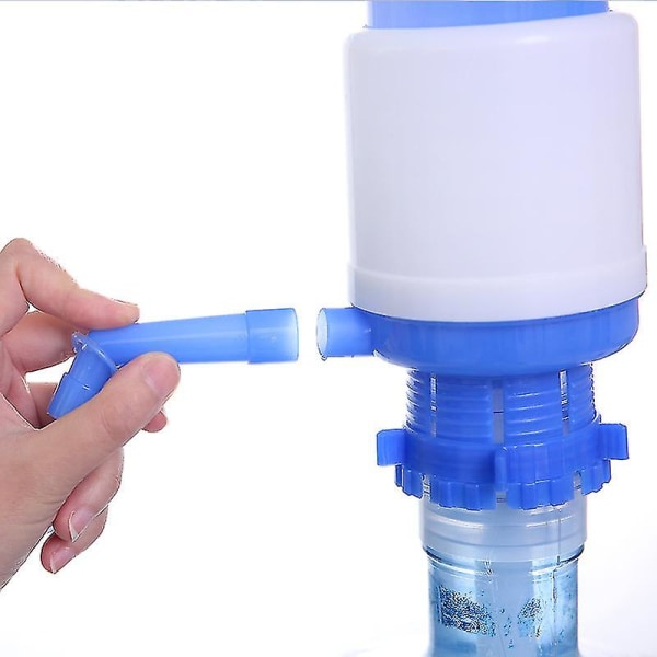 Bärbar vattendispenser manuell vattenpump för vattenkanna Handpress Vattenflaskpump med extra 1 st-blå