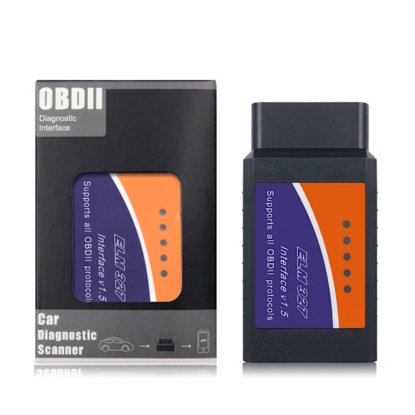 ELM327 Bluetooth V1.5 obd2 bilskanner OBDII bildiagnostisk tester bag/boks