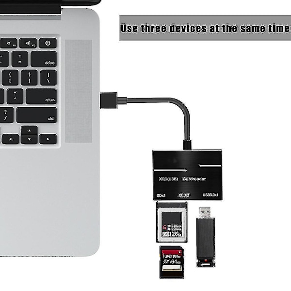 Xox-USB 3.0 XQD/SD-kortläsare Hub-adapter Supersnabb Flashminneskort Läs/skriv Läsare Kontakt för Sony G-serien För