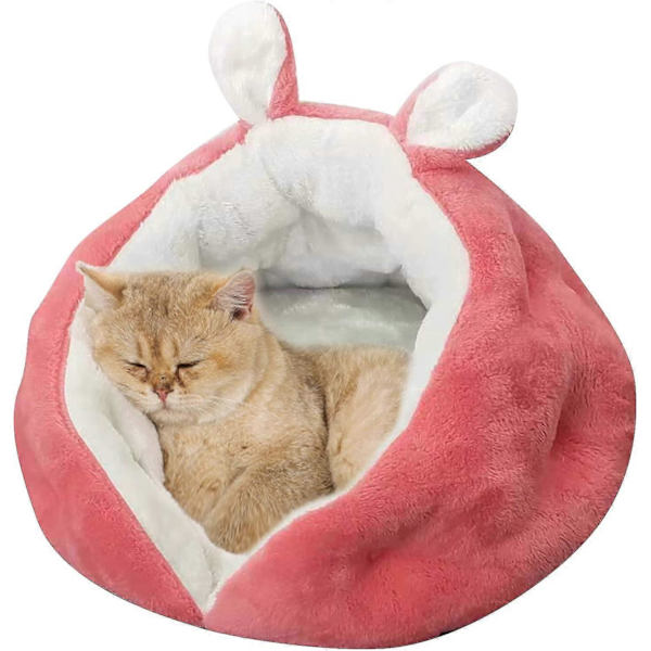Kat/hund Seng Dyb Søvn Kattesofa Til Vinter Blød Og Behagelig Kæledyr Mz127 (50 * 50 * 35cm, Pink)