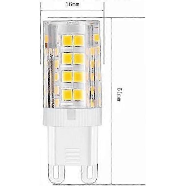 G9 LED-lampor, Varmvit 3000K 5W Ljus motsvarande 40W 420 lumen halogenlampor; ej dimbar, set om 10