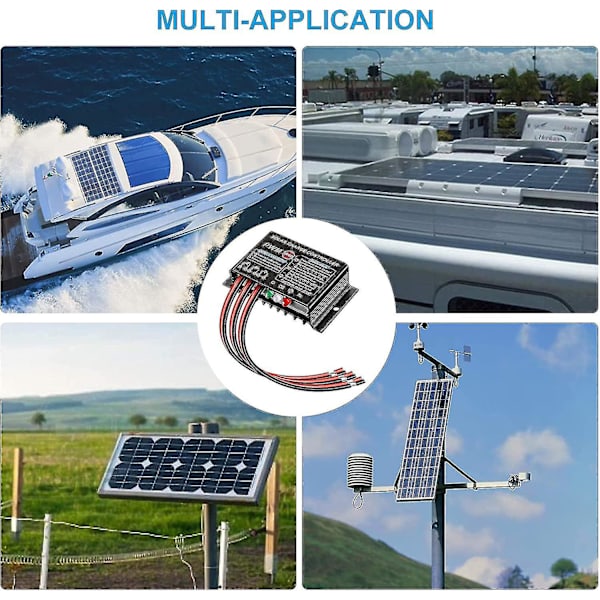 Solpanelregulator, laddningsregulator 12v/24v20a Pwm Vattentät Ip68