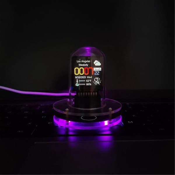 RGB Nixie Rør Ur Smart Wifi Netværk LED Lysende Ips Farveskærm DIY Analog Digital Rør Natlys