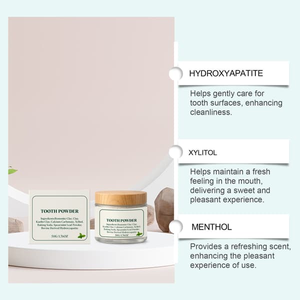 Hydroxiapatit Fräsch Andedräkt Tandpulver, 50g Mintig Ren Formula