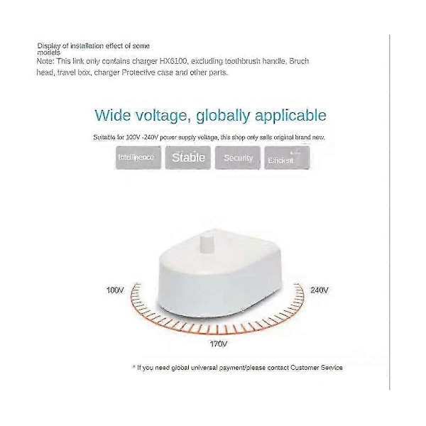 HX6100 Lader for Tannbørste Air Floss Flosser Oral Irrigator/Håndtak HX8140 HX8111 8141 HX8211 EU-kontakt