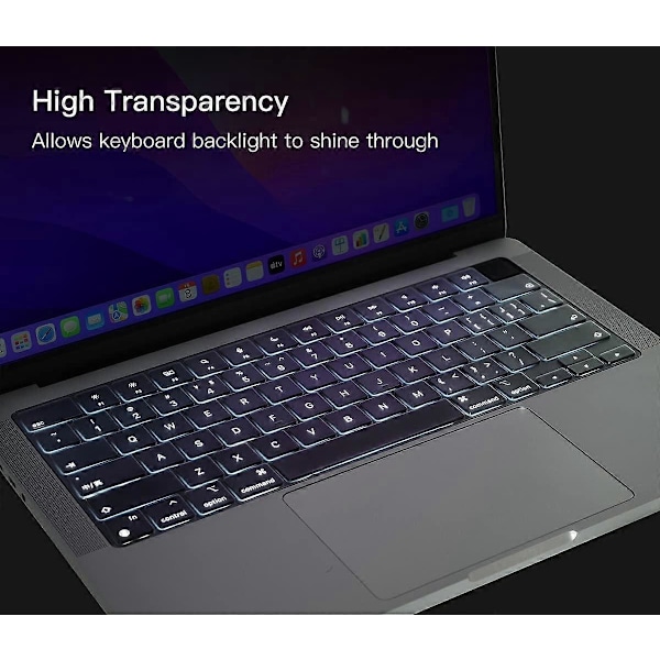 Premium Ultratunt Tangentbordsskydd, Cover för 2023 2022 2021 Apple MacBook Pro 14\" Modell Tangentbordslayoutsskydd - Klar