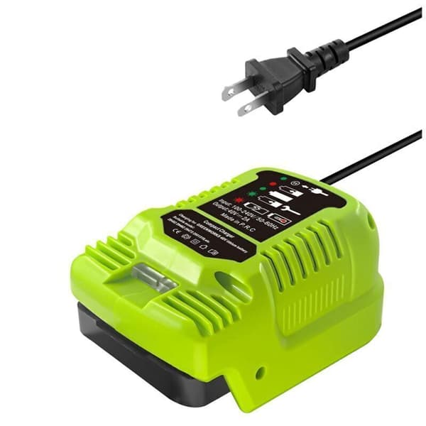 Mini-lader for Greenworks 40V MAX-batterier 29462, 29472 og andre amerikanske plugger