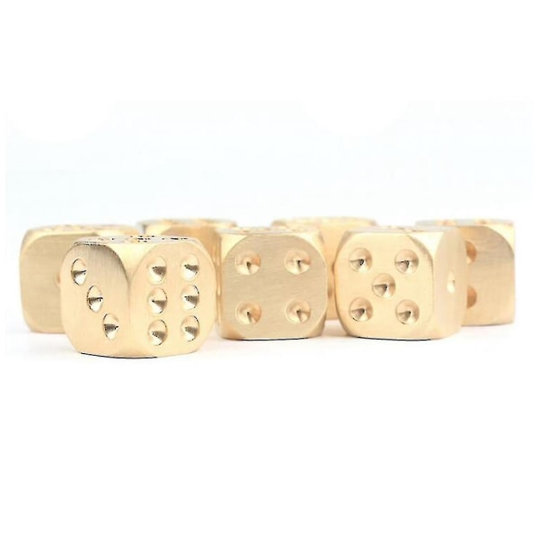 5 Stk Terninger 15mm Metal Terninger Med Etui 6 Sidet Guld Mahjong Terning Sæt