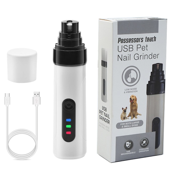 Fuldt automatisk 2-trins kæledyrs neglesliber USB-opladning katte- og hunde neglesliber klo sliber multifunktionel smart negleklipper til dyr