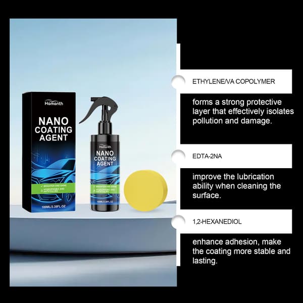 Nano Coating Agent Spray, 100 ml med Svamp - Hydrofob Bilskydd & Glans