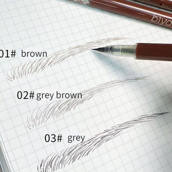 2ps Ögonbrynspenna, vattentät Ögonbrynsfärger Makeup Ultrafin flytande ögonbrynspenna Långvarig