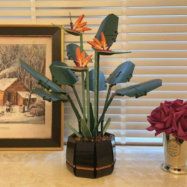 1 kpl Bird of Paradise Strelitzia Reginae Ikuinen Kimppu Kukka Ruukussa Pieni Hiukkanen Kokoava Rakennuspalikkalelu
