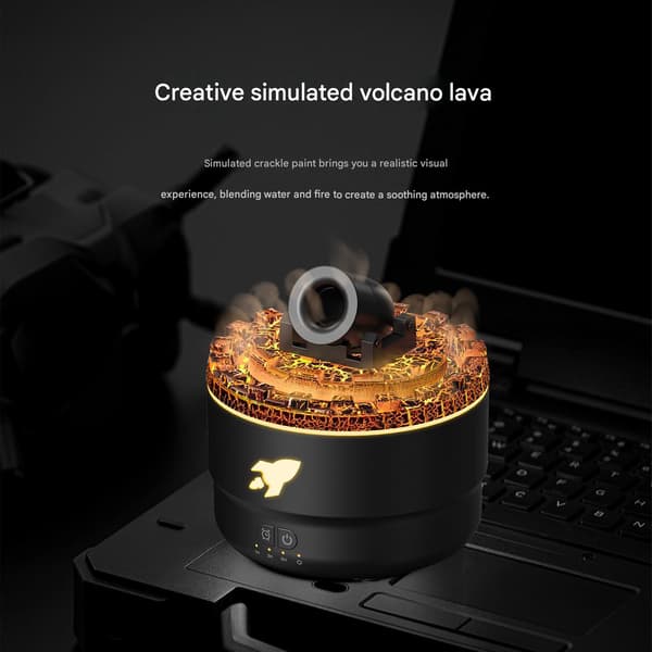 Vulkan Lava Effekt Luftfugter, Kreativ Tågemaskine med LED Lys