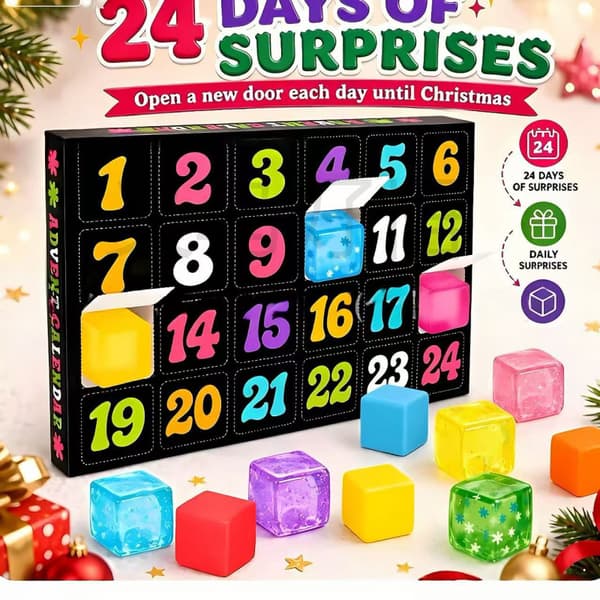Julekalender, 24 dages nedtælling isterningformede Fidget Squishy-legetøj