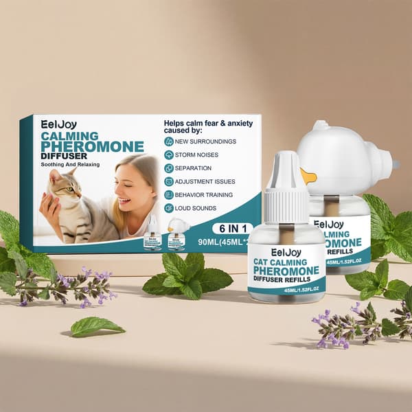 Katt Beroligende Feromon Diffuser, Plug-in Beroligende Hjelpemiddel for Kattens Angst og Stresslindring